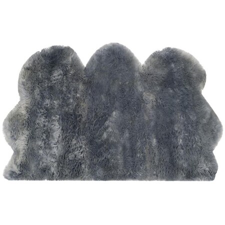 Flowers First 3 x 5 ft. Sheep Skin Natural Sheep Skin Made within Acid Dying Rug, Steel Blue - Small Rectangle FL1862581